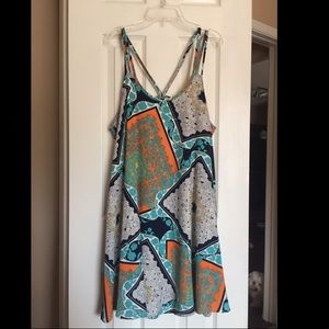 Blue and Orange Patterned Dress